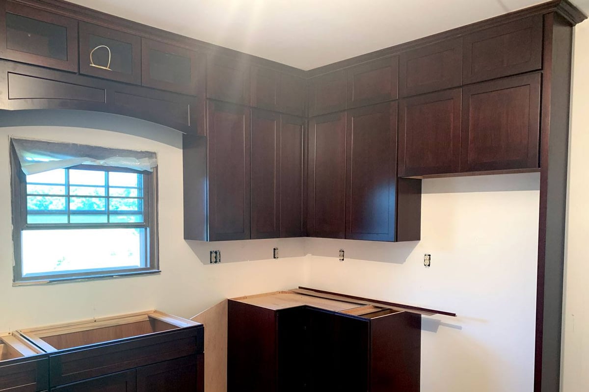 brown kitchen cabinets in Central Illinois by True Craft Remodelers